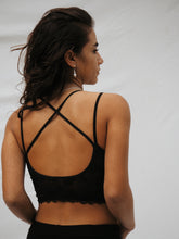 Load image into Gallery viewer, Leaf & Lace Bralette: Black