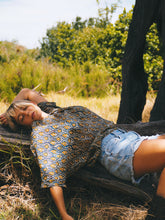 Load image into Gallery viewer, Drawstring Blouse: Indigo Dream