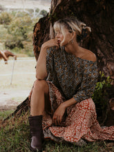 Load image into Gallery viewer, Drawstring Blouse: Indigo Dream