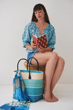 Load image into Gallery viewer, Peasant Blouse: Peacock Party