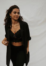 Load image into Gallery viewer, Leaf & Lace Bralette: Black