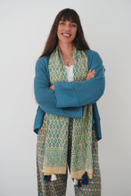 Load image into Gallery viewer, Summer Scarf: Blue Leaf