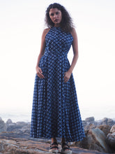 Load image into Gallery viewer, Halter Neck Indigo Dress