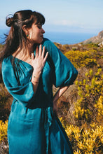 Load image into Gallery viewer, Silk Jumpsuit: Teal