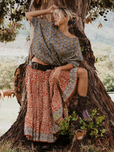 Load image into Gallery viewer, Drawstring Blouse: Indigo Dream