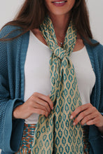 Load image into Gallery viewer, Summer Scarf: Blue Leaf