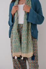 Load image into Gallery viewer, Summer Scarf: Blue Leaf