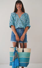 Load image into Gallery viewer, Peasant Blouse: Peacock Party