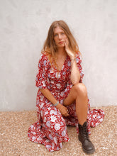 Load image into Gallery viewer, Wrap Dress: Cherry Red
