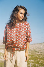 Load image into Gallery viewer, Drawstring Blouse: Deep Red