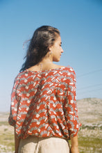 Load image into Gallery viewer, Drawstring Blouse: Deep Red