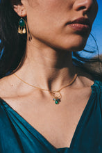 Load image into Gallery viewer, Green Onyx Gold Plated Earrings
