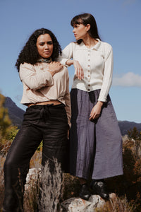 Cotton Haze Pants: Charcoal
