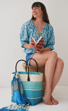 Load image into Gallery viewer, Peasant Blouse: Peacock Party
