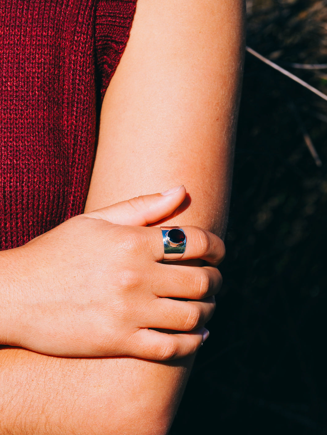 Sterling Silver Garnet Ring