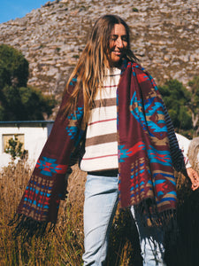 Winter Shawl: Burgundy