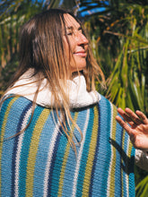 Load image into Gallery viewer, Wool Poncho: Winter Surf
