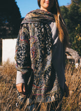 Load image into Gallery viewer, Handstitch Scarf: Black
