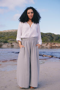 Nature Flow Cotton Pants: Soft Grey