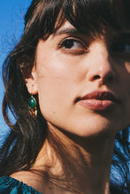 Load image into Gallery viewer, Green Onyx Gold Plated Earrings
