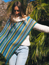 Load image into Gallery viewer, Wool Poncho: Winter Surf
