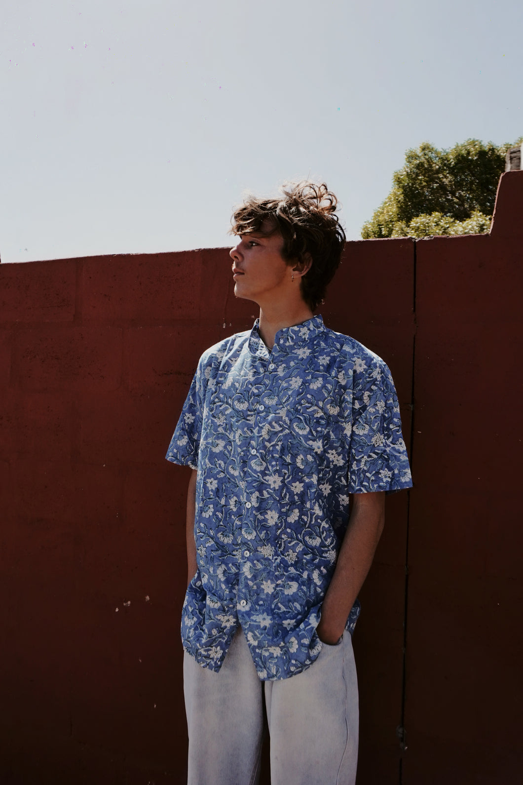 Chinese Collar Shirt: Surfs Up