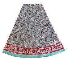Load image into Gallery viewer, Floral patterned skirt with a red border on a white background
