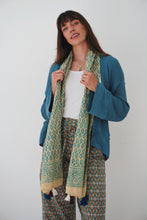 Load image into Gallery viewer, Summer Scarf: Blue Leaf
