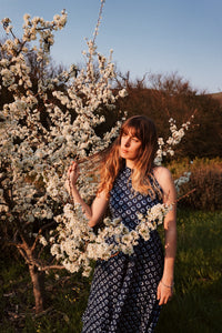 Halter Neck Indigo Dress