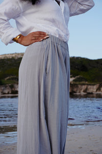 Nature Flow Cotton Pants: Soft Grey