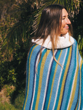 Load image into Gallery viewer, Wool Poncho: Winter Surf
