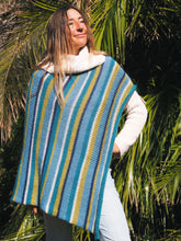 Load image into Gallery viewer, Wool Poncho: Winter Surf
