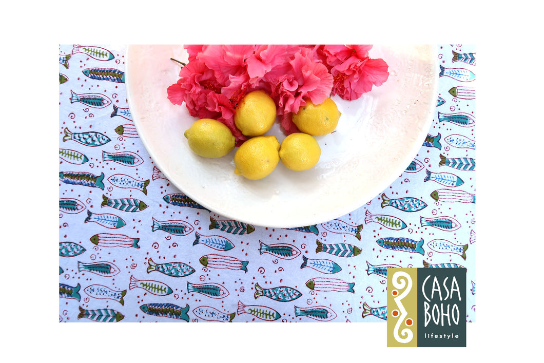 Block Print Table Cloth Round