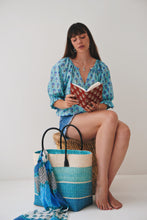 Load image into Gallery viewer, Peasant Blouse: Peacock Party
