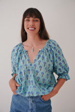 Load image into Gallery viewer, Peasant Blouse: Peacock Party
