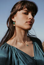 Load image into Gallery viewer, Green Onyx Gold Plated Earrings

