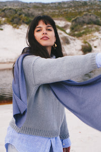 Minimalist Merino Magic Scarf: Deep Blue