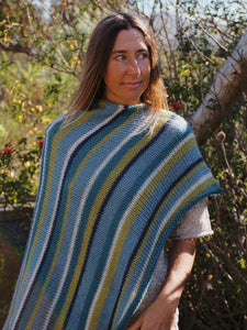 Wool Poncho: Winter Surf