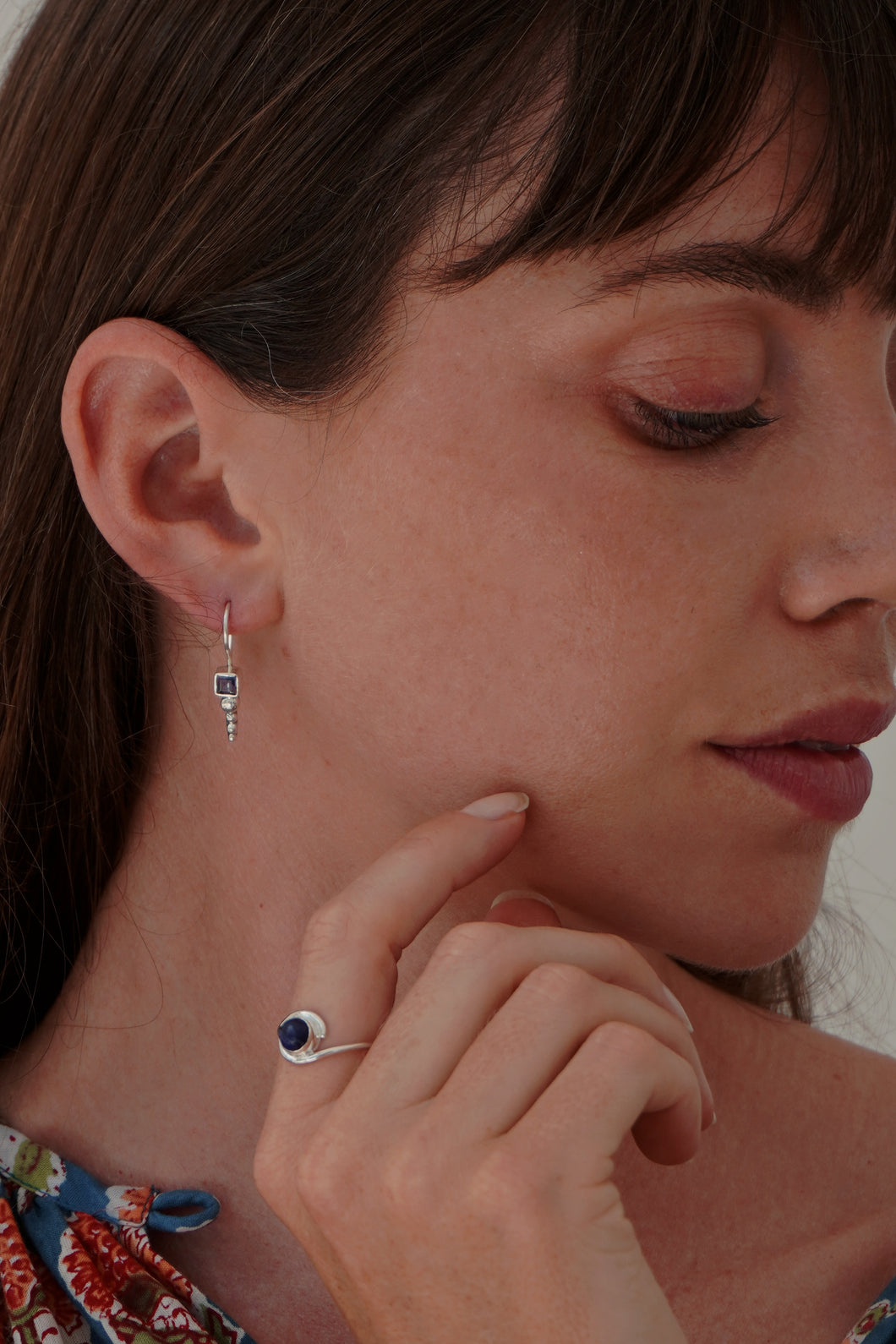 Sterling Silver Iolite Earring