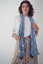 Load image into Gallery viewer, Summer Scarf: Blue Daisy
