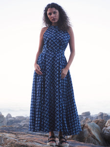 Halter Neck Indigo Dress