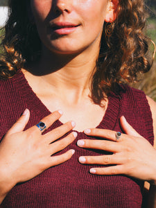 Sterling Silver Garnet Ring