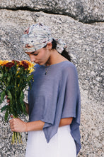 Load image into Gallery viewer, Silk Scarf: Aqua Flower Field
