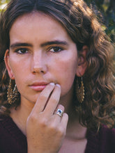 Load image into Gallery viewer, Sterling Silver Garnet Ring with Copper Detail
