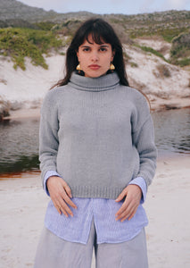 The Coziest Poloneck: Cloudy Blue