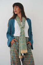 Load image into Gallery viewer, Summer Scarf: Blue Leaf
