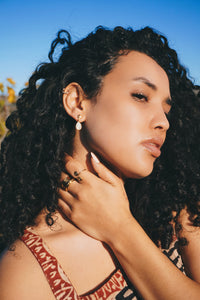 Gold Plated Moonstone Earring