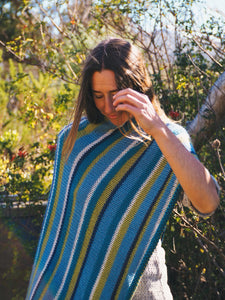 Wool Poncho: Winter Surf