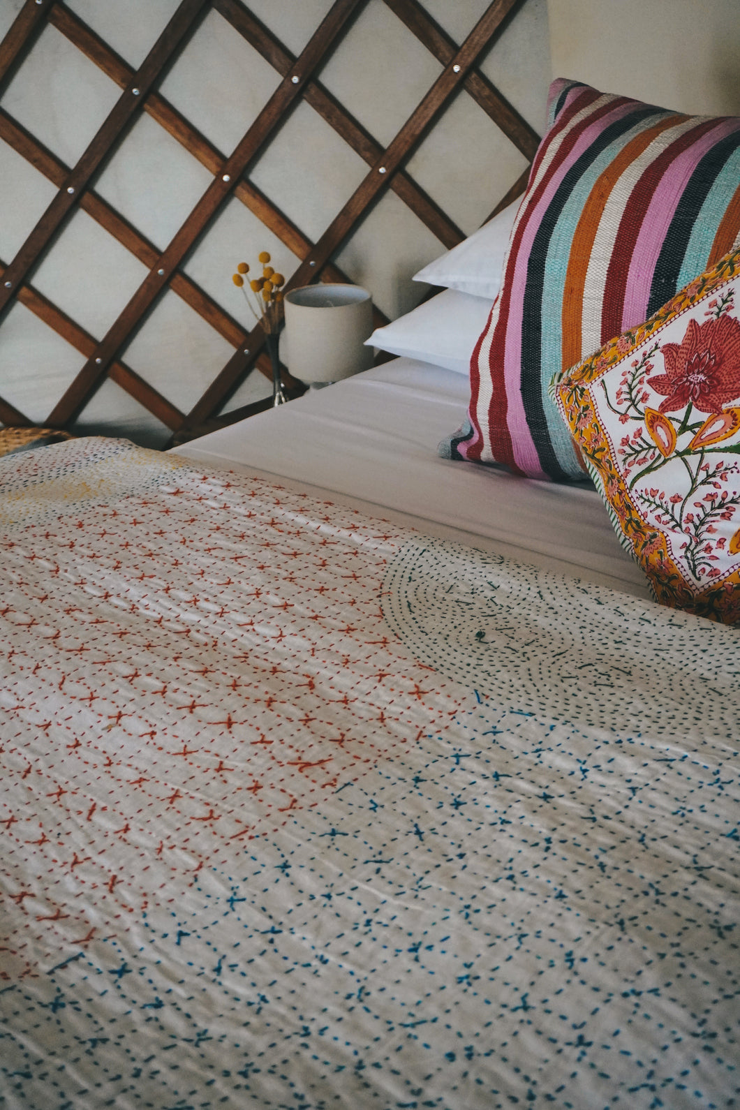 Gudri Quilt: Felini Hand Embroidered