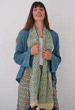 Load image into Gallery viewer, Summer Scarf: Blue Leaf
